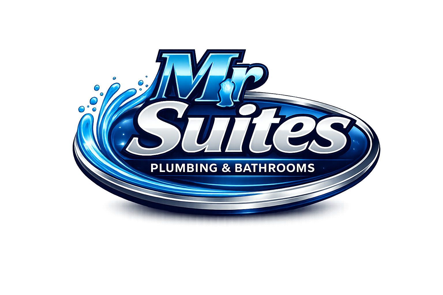 Modern plumbing logo with water splash